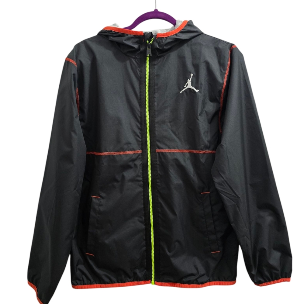 Jordan Black and Orange Athletic Windbreaker